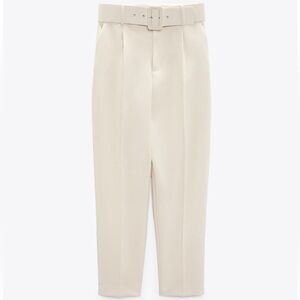 Zara Cream High-Waisted Pants